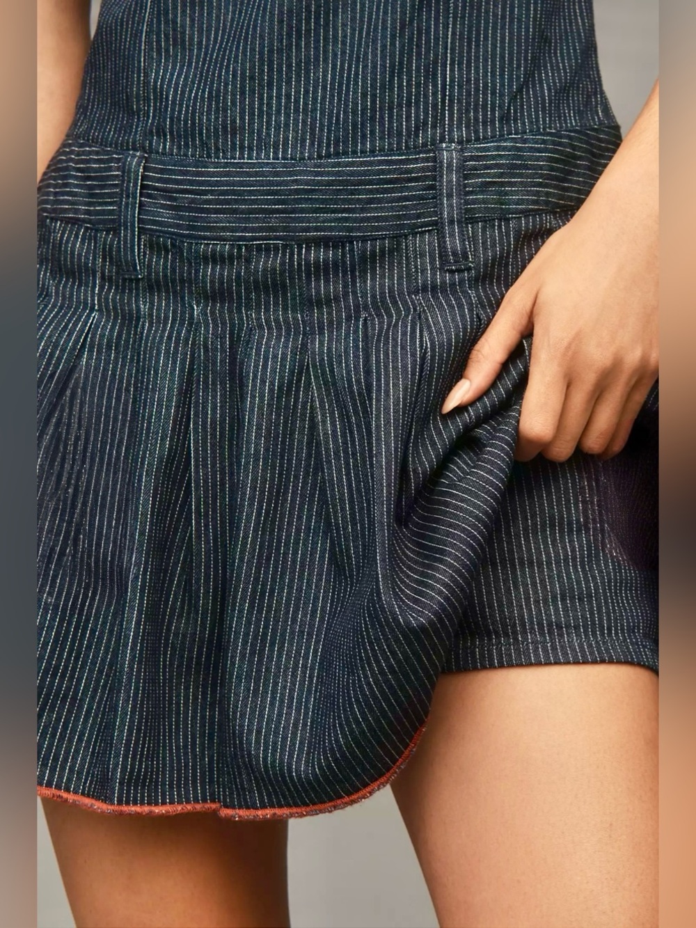 NWT Pilcro by Anthropologie Sleeveless Pleated Denim Romper - Picture 13 of 14